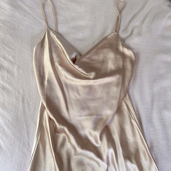 Champagne Satin Audrey 3+1 Mini Dress - Picture 1 of 6